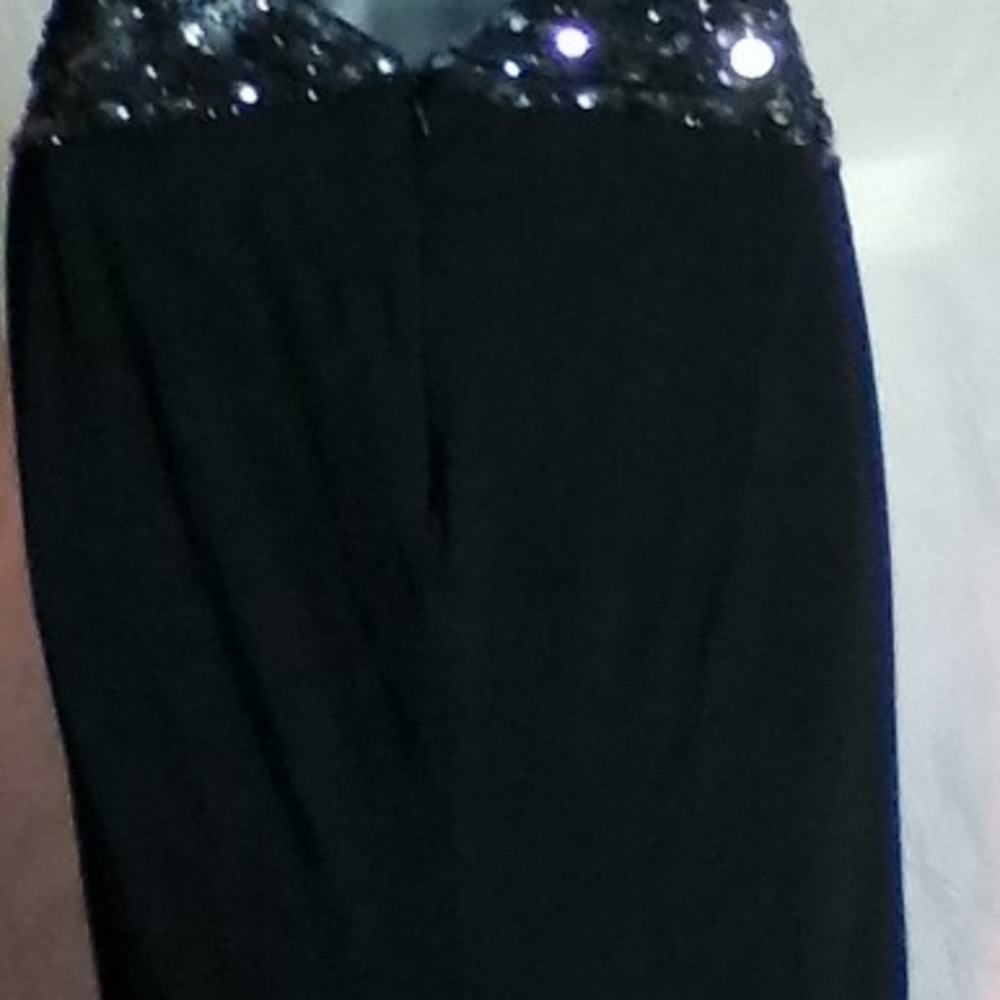 Clarisse Black and Silver Sequin Maxi Dress&Pumps& Prada Bag&Shoes Free